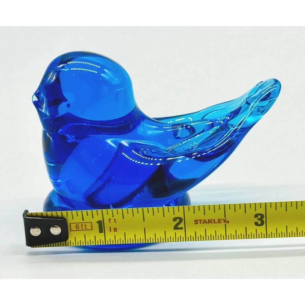 Terra Studios Bluebird of Happiness Figurine Art Glass Signed 2006 3‎ inch